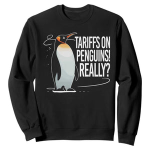 Hands Off Protest Sweatshirt Stand With Penguins Resist Against Tariffs TS10 Black Print Your Wear