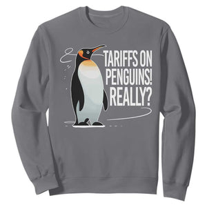 Hands Off Protest Sweatshirt Stand With Penguins Resist Against Tariffs TS10 Charcoal Print Your Wear