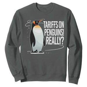 Hands Off Protest Sweatshirt Stand With Penguins Resist Against Tariffs TS10 Dark Heather Print Your Wear