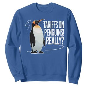 Hands Off Protest Sweatshirt Stand With Penguins Resist Against Tariffs TS10 Royal Blue Print Your Wear