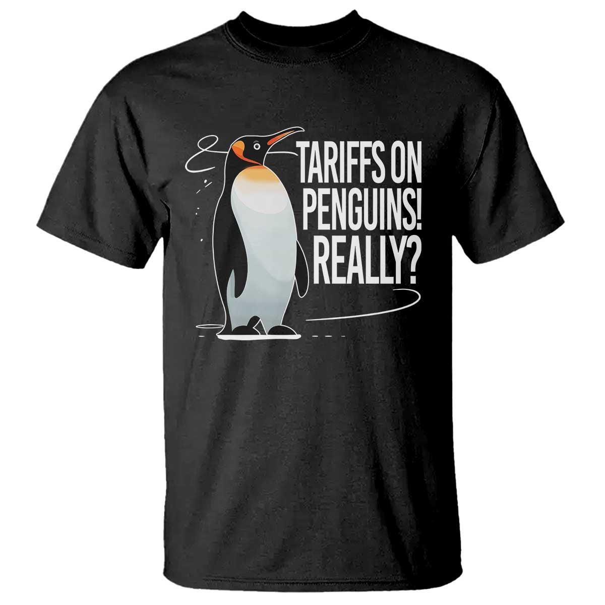 Hands Off Protest T Shirt Stand With Penguins Resist Against Tariffs TS10 Black Print Your Wear