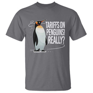 Hands Off Protest T Shirt Stand With Penguins Resist Against Tariffs TS10 Charcoal Print Your Wear