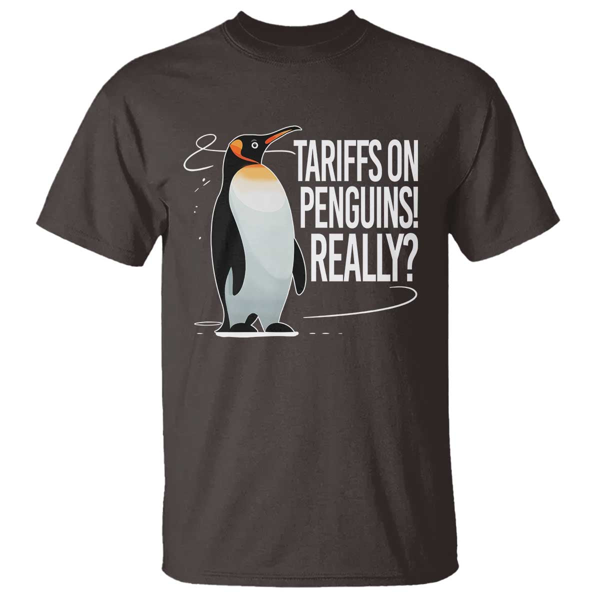 Hands Off Protest T Shirt Stand With Penguins Resist Against Tariffs TS10 Dark Chocolate Print Your Wear
