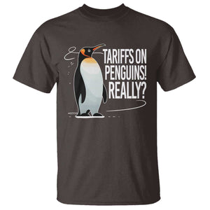 Hands Off Protest T Shirt Stand With Penguins Resist Against Tariffs TS10 Dark Chocolate Print Your Wear