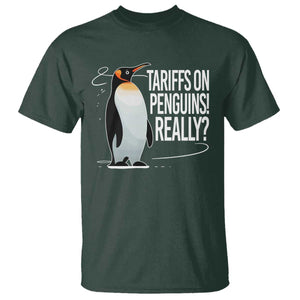 Hands Off Protest T Shirt Stand With Penguins Resist Against Tariffs TS10 Dark Forest Green Print Your Wear