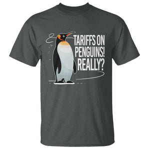 Hands Off Protest T Shirt Stand With Penguins Resist Against Tariffs TS10 Dark Heather Print Your Wear