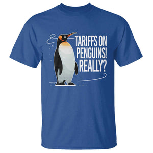 Hands Off Protest T Shirt Stand With Penguins Resist Against Tariffs TS10 Royal Blue Print Your Wear