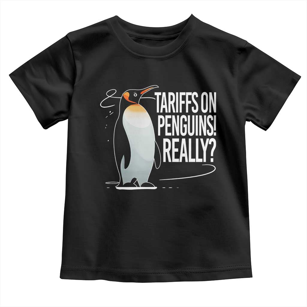 Hands Off Protest Toddler T Shirt Stand With Penguins Resist Against Tariffs TS10 Black Print Your Wear