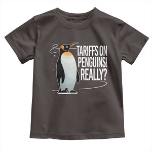 Hands Off Protest Toddler T Shirt Stand With Penguins Resist Against Tariffs TS10 Dark Chocolate Print Your Wear