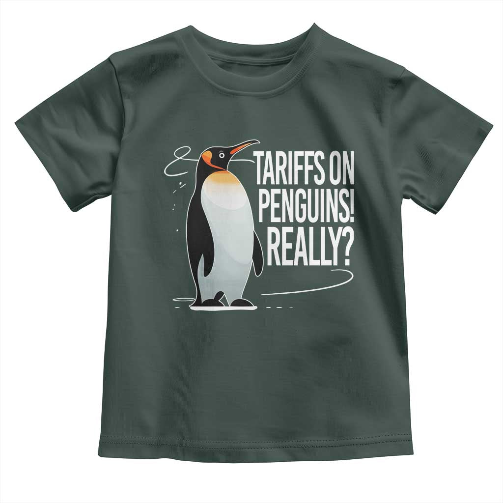 Hands Off Protest Toddler T Shirt Stand With Penguins Resist Against Tariffs TS10 Dark Forest Green Print Your Wear
