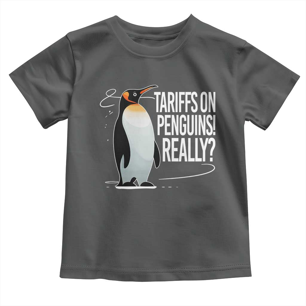 Hands Off Protest Toddler T Shirt Stand With Penguins Resist Against Tariffs TS10 Dark Heather Print Your Wear
