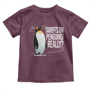 Hands Off Protest Toddler T Shirt Stand With Penguins Resist Against Tariffs TS10 Maroon Print Your Wear