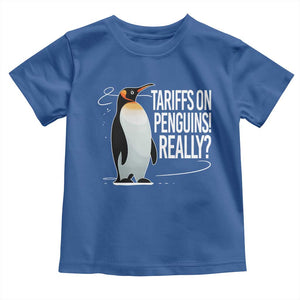 Hands Off Protest Toddler T Shirt Stand With Penguins Resist Against Tariffs TS10 Royal Blue Print Your Wear