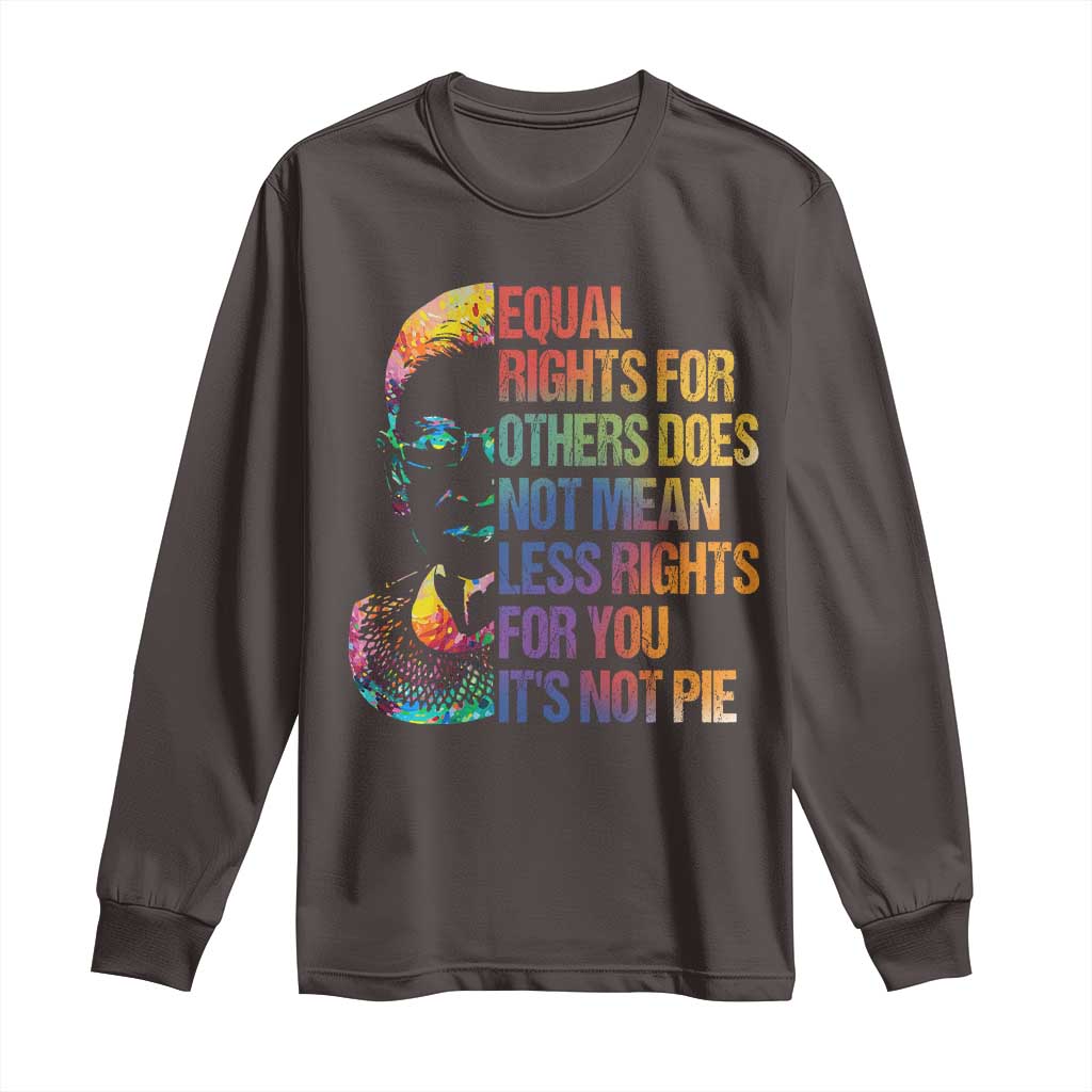 Notorious RBG Long Sleeve Shirt Feminist Citizen LGBTQ+ Equal Rights Advocate TS10 Dark Chocolate Print Your Wear