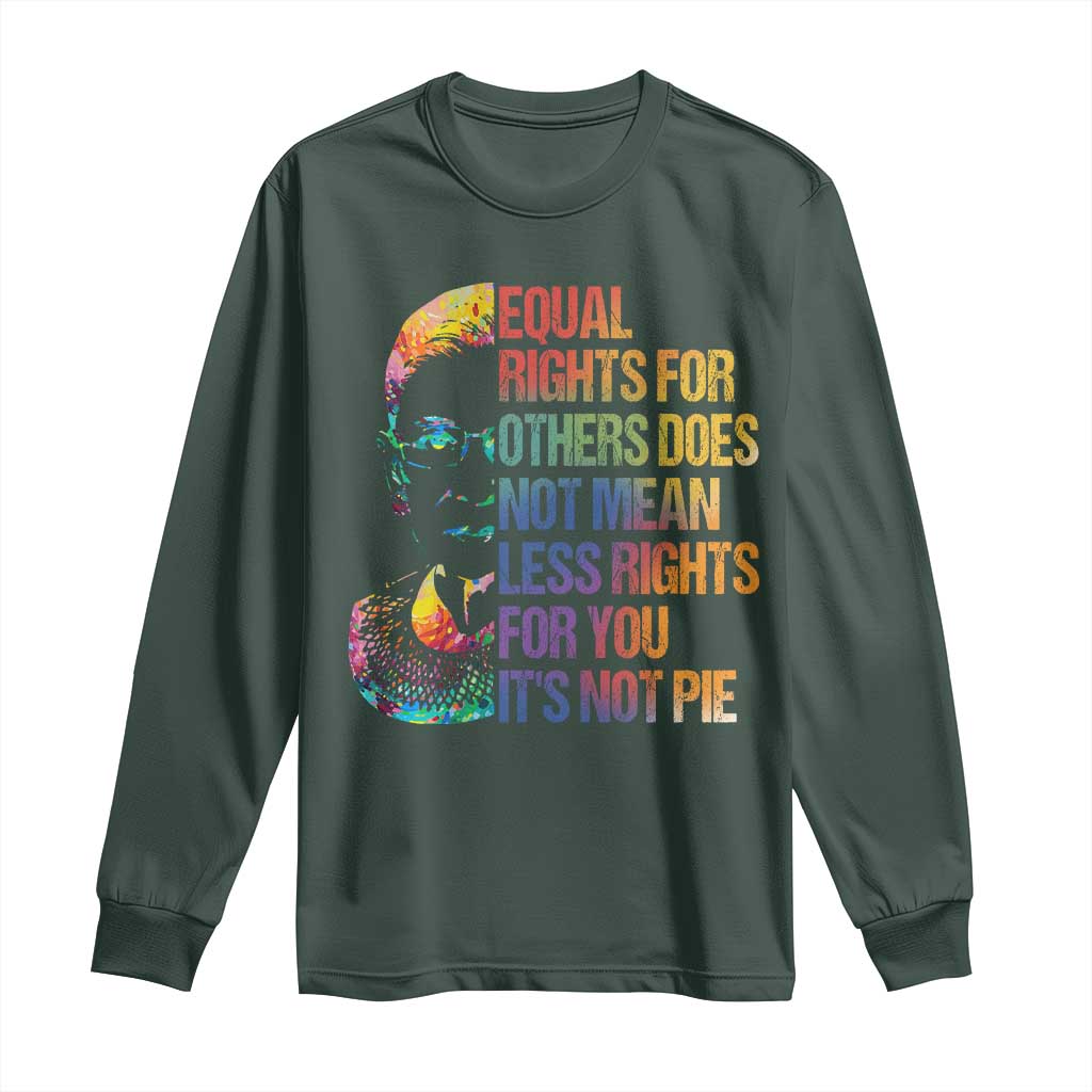 Notorious RBG Long Sleeve Shirt Feminist Citizen LGBTQ+ Equal Rights Advocate TS10 Dark Forest Green Print Your Wear