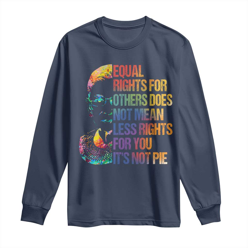 Notorious RBG Long Sleeve Shirt Feminist Citizen LGBTQ+ Equal Rights Advocate TS10 Navy Print Your Wear