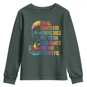 Notorious RBG Youth Sweatshirt Feminist Citizen LGBTQ+ Equal Rights Advocate TS10 Dark Forest Green Print Your Wear