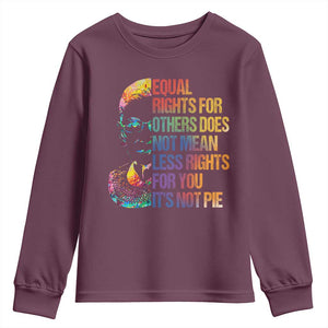 Notorious RBG Youth Sweatshirt Feminist Citizen LGBTQ+ Equal Rights Advocate TS10 Maroon Print Your Wear