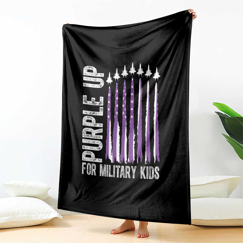 Purple Up For Military Kids Throw Blanket US Flag Military Child Support TS10 Print Your Wear