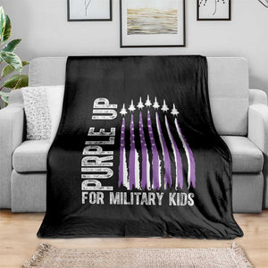 Purple Up For Military Kids Throw Blanket US Flag Military Child Support TS10 Print Your Wear