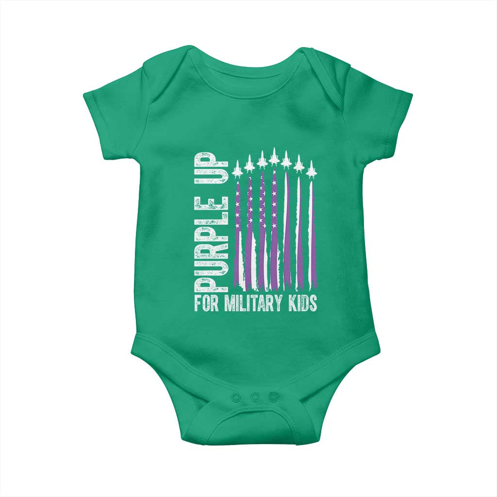 Purple Up For Military Kids Baby Onesie US Flag Military Child Support TS10 Irish Green Print Your Wear