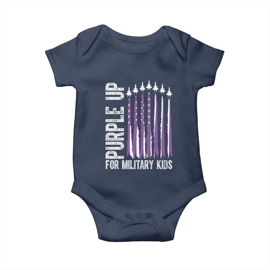 Purple Up For Military Kids Baby Onesie US Flag Military Child Support TS10 Navy Print Your Wear