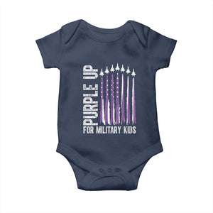 Purple Up For Military Kids Baby Onesie US Flag Military Child Support TS10 Navy Print Your Wear