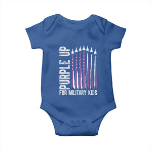 Purple Up For Military Kids Baby Onesie US Flag Military Child Support TS10 Royal Blue Print Your Wear