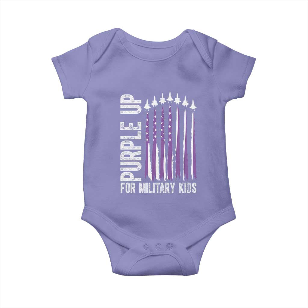 Purple Up For Military Kids Baby Onesie US Flag Military Child Support TS10 Violet Print Your Wear