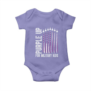 Purple Up For Military Kids Baby Onesie US Flag Military Child Support TS10 Violet Print Your Wear