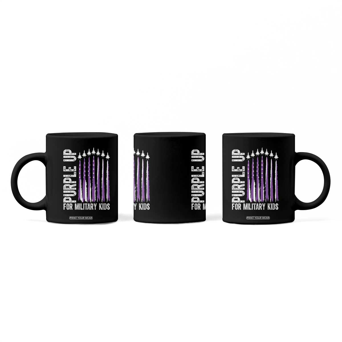 Purple Up For Military Kids Coffee Mug US Flag Military Child Support TS10 Print Your Wear