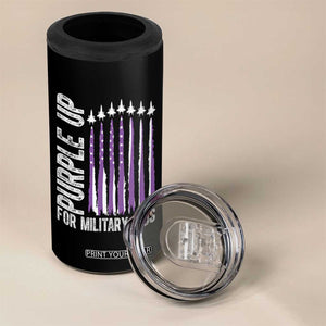 Purple Up For Military Kids 4 in 1 Can Cooler Tumbler US Flag Military Child Support TS10 Print Your Wear