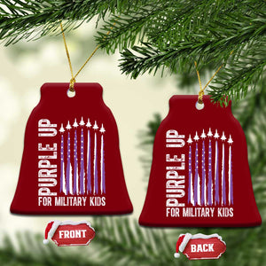 Purple Up For Military Kids Ceramic Ornament US Flag Military Child Support TS10 Print Your Wear