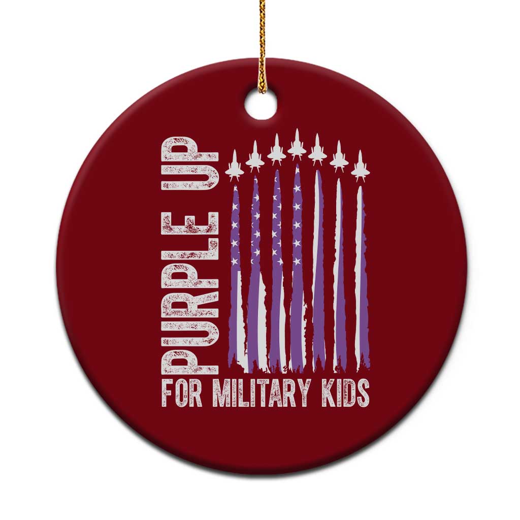 Purple Up For Military Kids Ceramic Ornament US Flag Military Child Support TS10 1pc Red Print Your Wear