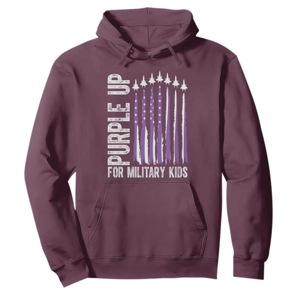 Purple Up For Military Kids Hoodie US Flag Military Child Support TS10 Maroon Print Your Wear