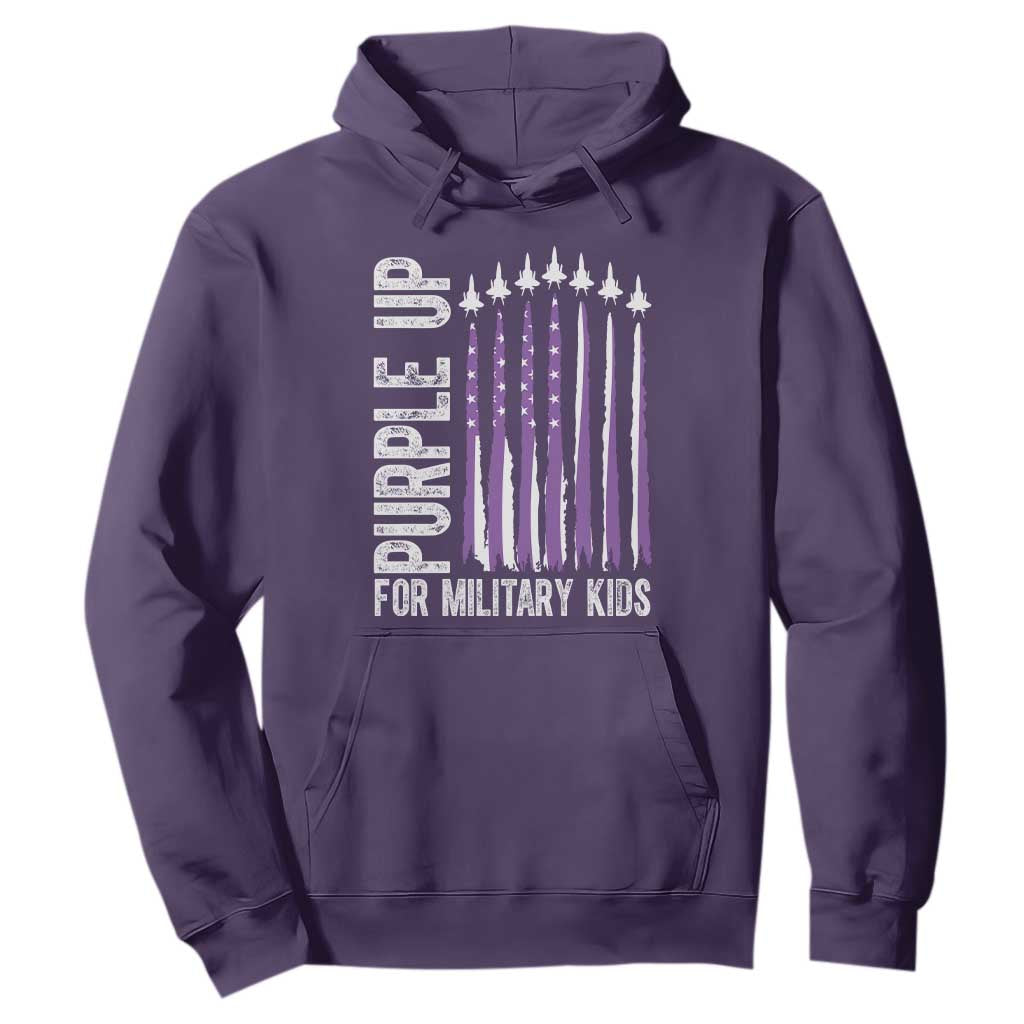 Purple Up For Military Kids Hoodie US Flag Military Child Support TS10 Purple Print Your Wear