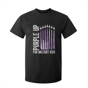 Purple Up For Military Kids T Shirt For Kid US Flag Military Child Support TS10 Black Print Your Wear