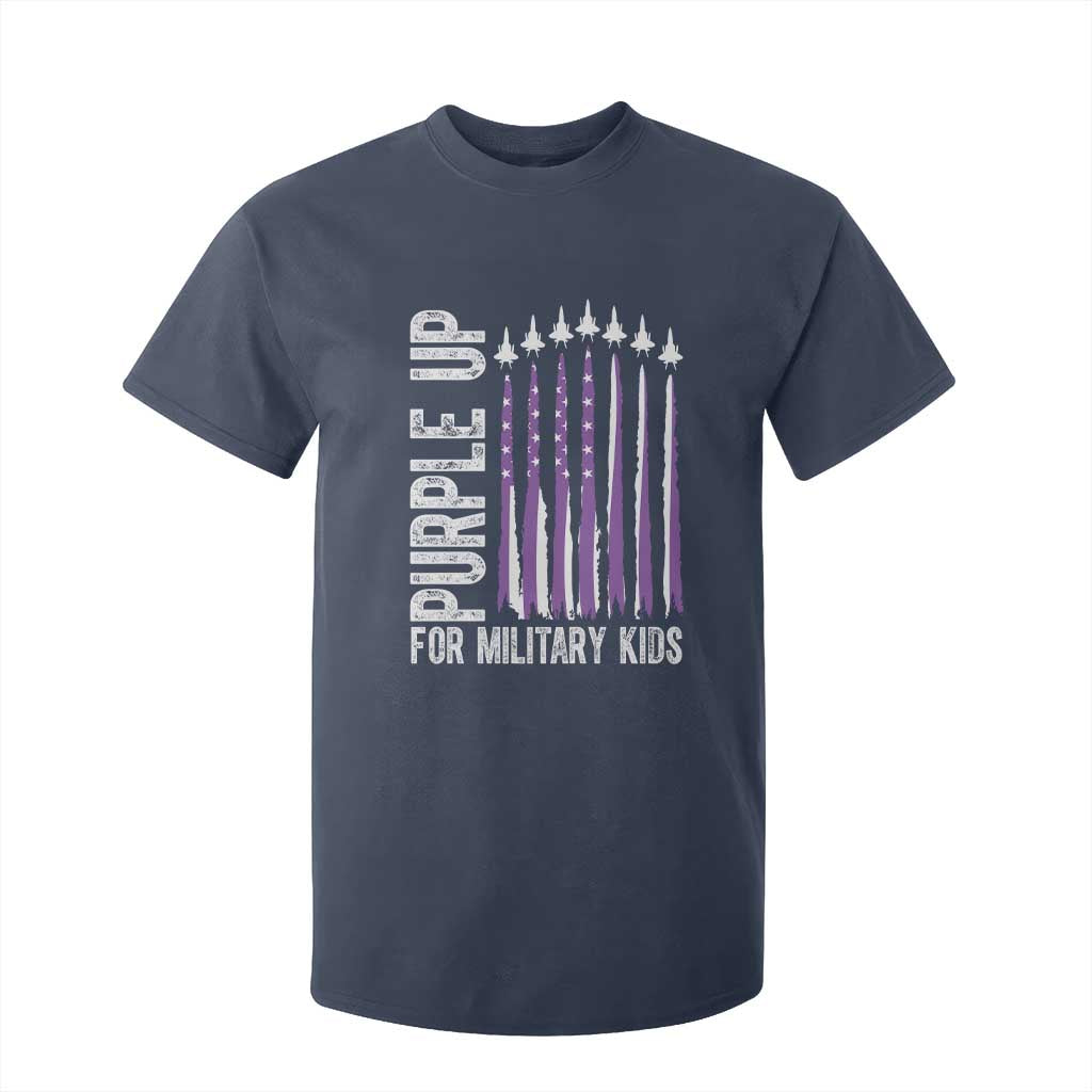 Purple Up For Military Kids T Shirt For Kid US Flag Military Child Support TS10 Navy Print Your Wear