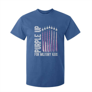 Purple Up For Military Kids T Shirt For Kid US Flag Military Child Support TS10 Royal Blue Print Your Wear