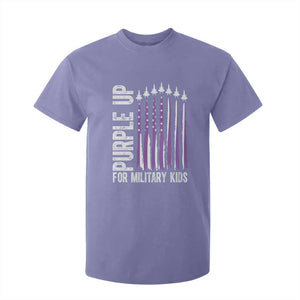 Purple Up For Military Kids T Shirt For Kid US Flag Military Child Support TS10 Violet Print Your Wear