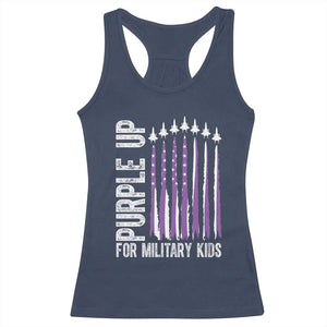 Purple Up For Military Kids Racerback Tank Top US Flag Military Child Support TS10 Navy Print Your Wear