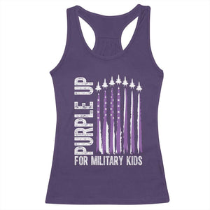 Purple Up For Military Kids Racerback Tank Top US Flag Military Child Support TS10 Purple Print Your Wear
