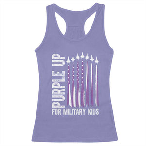 Purple Up For Military Kids Racerback Tank Top US Flag Military Child Support TS10 Violet Print Your Wear