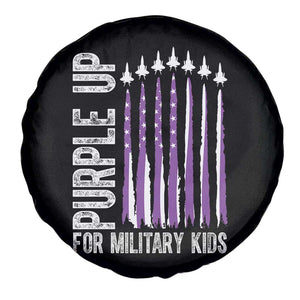 Purple Up For Military Kids Spare Tire Cover US Flag Military Child Support TS10 Print Your Wear