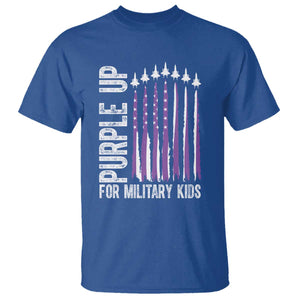 Purple Up For Military Kids T Shirt US Flag Military Child Support TS10 Royal Blue Print Your Wear