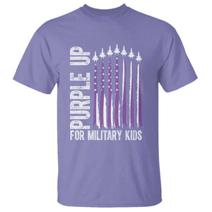 Purple Up For Military Kids T Shirt US Flag Military Child Support TS10 Violet Print Your Wear