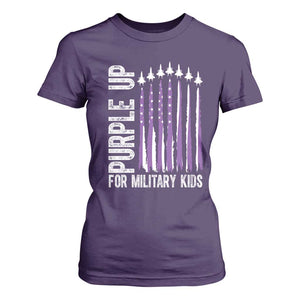 Purple Up For Military Kids T Shirt For Women US Flag Military Child Support TS10 Purple Print Your Wear