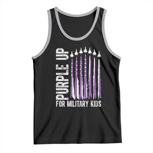 Purple Up For Military Kids Tank Top US Flag Military Child Support TS10 Black Athletic Heather Print Your Wear