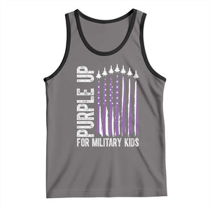 Purple Up For Military Kids Tank Top US Flag Military Child Support TS10 Deep Heather Black Print Your Wear