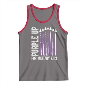 Purple Up For Military Kids Tank Top US Flag Military Child Support TS10 Deep Heather Red Print Your Wear